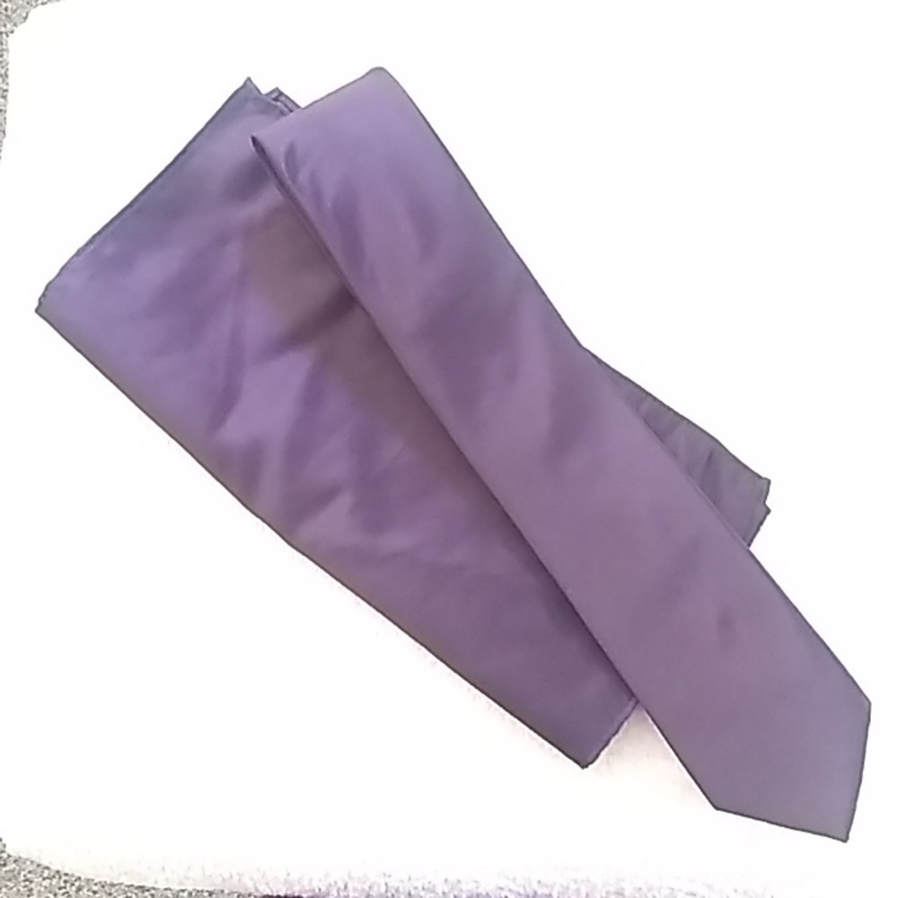 amethyst satin tie set